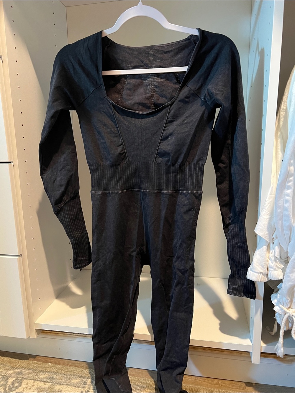 FP Movement by Free People Black Long-Sleeve Bodysuit Jumpsuit